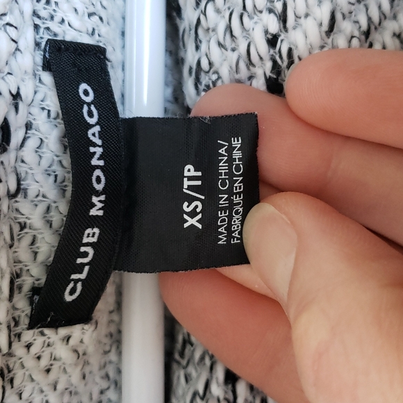 Grey and black design Club monaco sweater, size XS - Picture 2 of 4